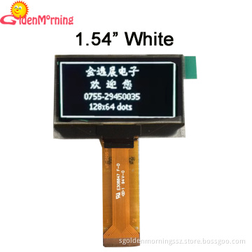 1.54inch OLED Display  with 128x64 Resolution, white color in Black Background